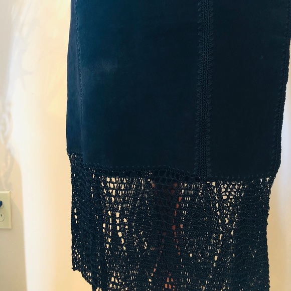 Leather & Crochet Wiggle Pin Up Skirt - Picture 2 of 7